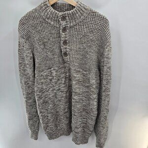 Method Gray Pullover Button Cotton/Acrylic Sweater XXL